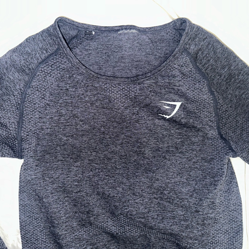 DARK GREY VITAL SEAMLESS LONG SLEEVE CROP